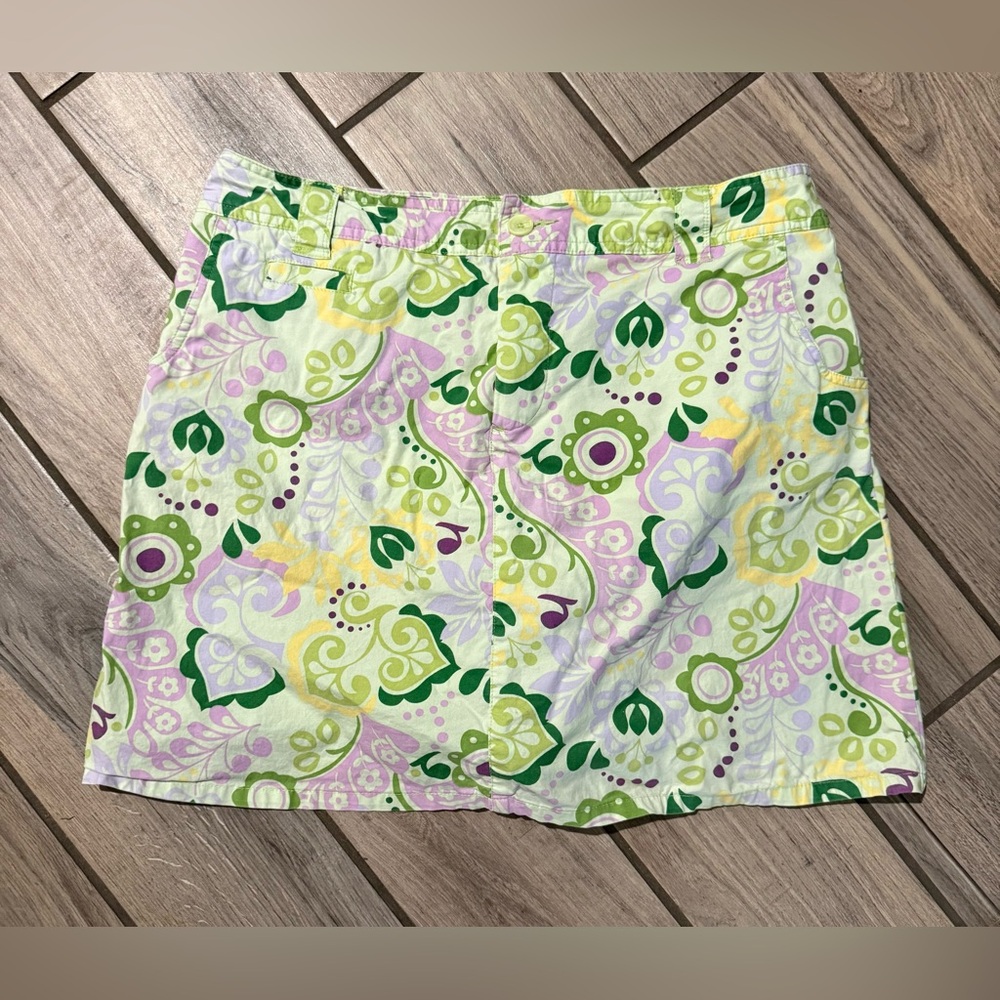 White Stag Stretch Women’s Purple/Green Floral Vintage Skort 14 Average